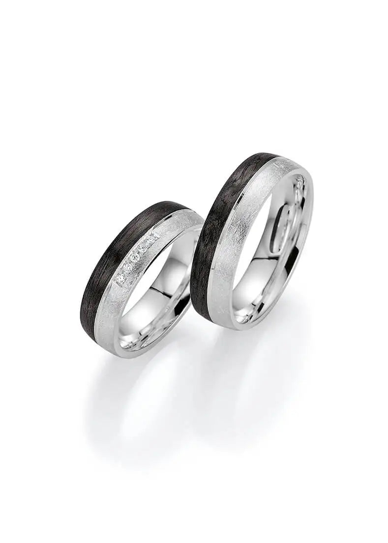 Bayer Trauringe Everlasting Love - Silber Carbon Eheringe