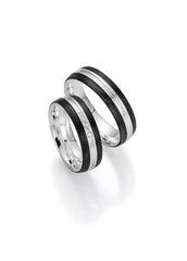 Bayer Trauringe Power of Love - Silber Carbon Eheringe
