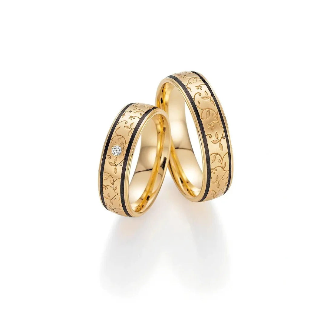 Fischer Trauringe Gold Carbon® Springtime