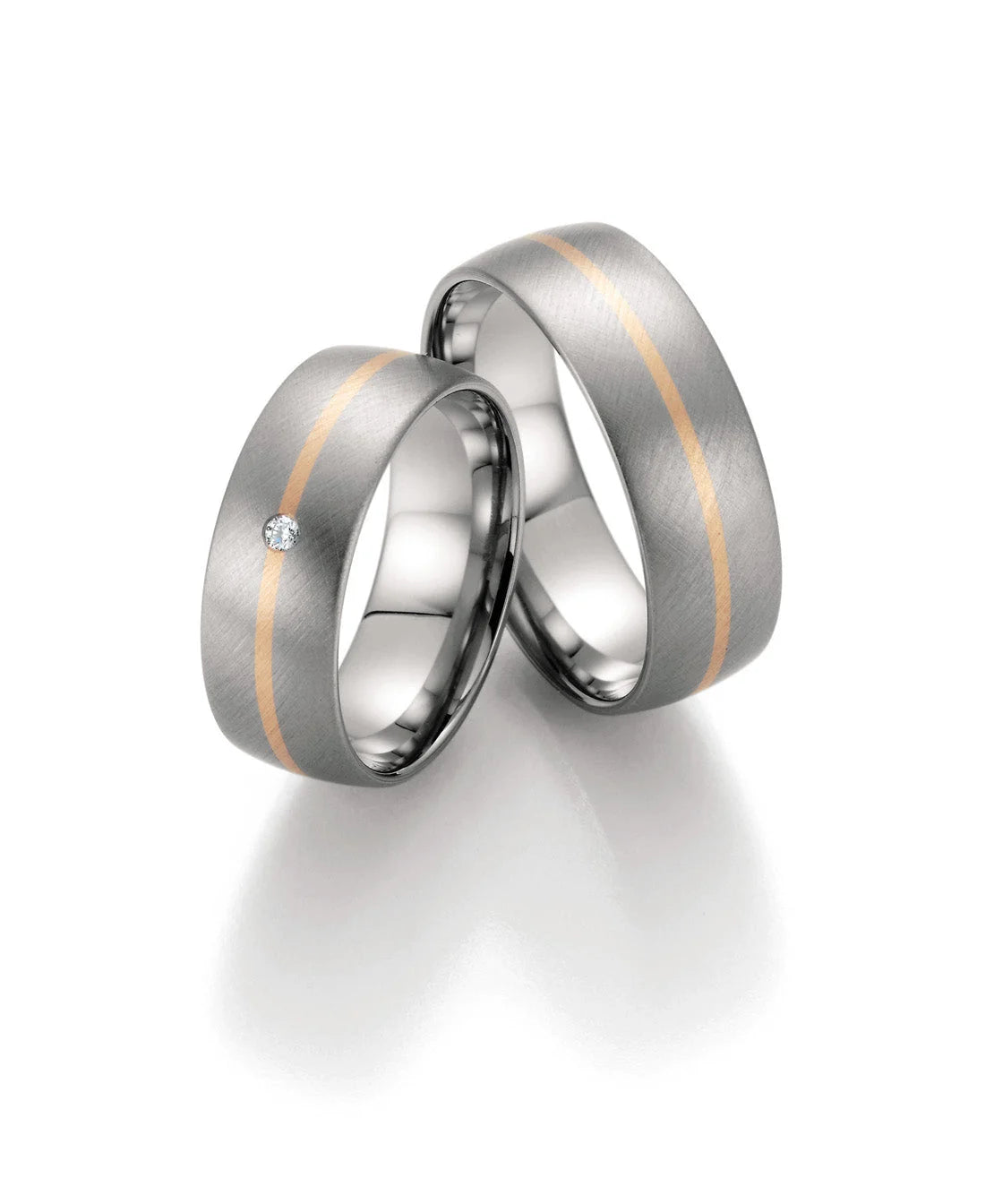 Bayer Trauringe Timeless - Rotgold & Platin Eheringe