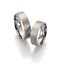 Bayer Trauringe Together - Apricotgold & Palladium Eheringe