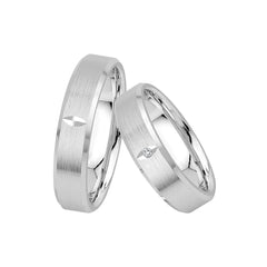 Central Trauringe Classics Weissgold Eheringe BF8-5 | Ring mit Diamant