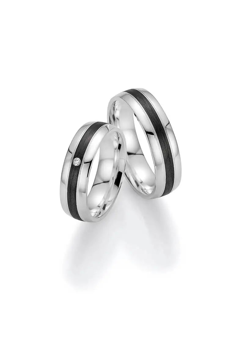 Bayer Trauringe My Love - Silber Carbon Eheringe