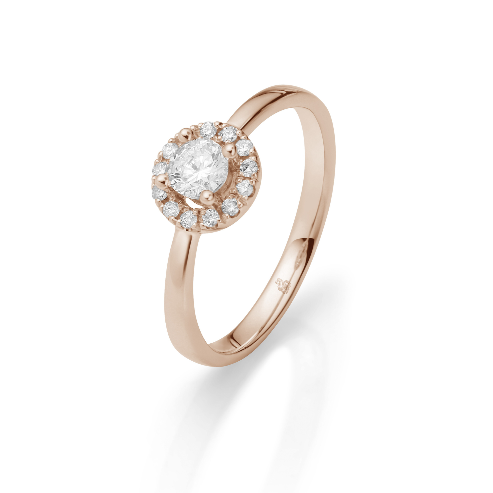 Rauschmayer Diamantringe Ja! Solitaire Box Halo Rosegold 51-00026