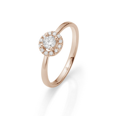 Rauschmayer Diamantringe Ja! Solitaire Box Halo Rosegold 51-00025