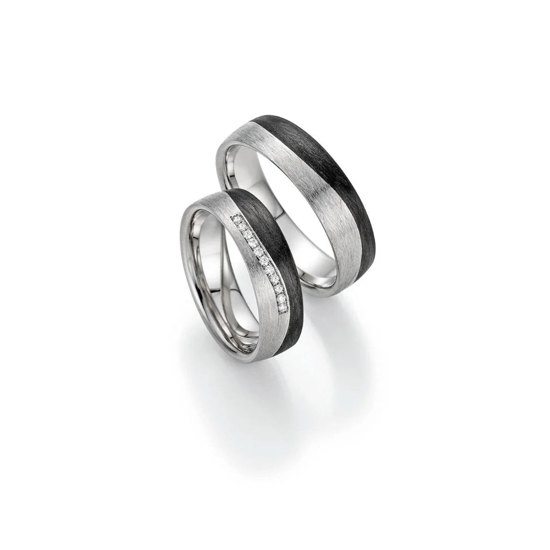 Fischer Trauringe Platin Carbon® Shadow & Light