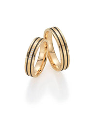 Bayer Trauringe Happiness - Gold Carbon Eheringe