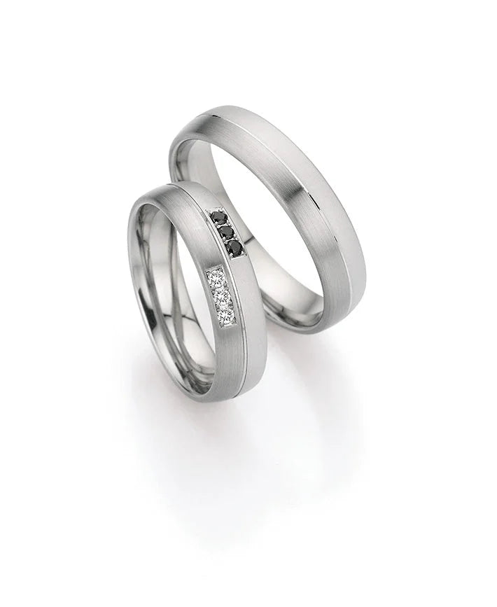 Bayer Trauringe Pure Opposites Attract - Weissgold & Platin Eheringe