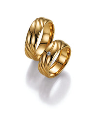 Bayer Trauringe Difference Grooves - Gelbgold Eheringe