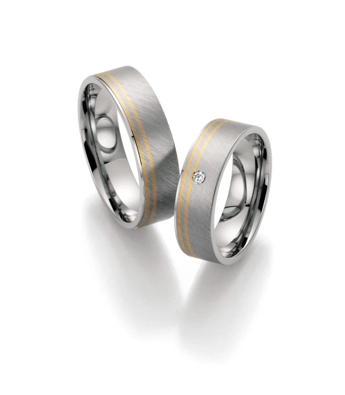 Bayer Trauringe Together - Apricotgold & Palladium Eheringe