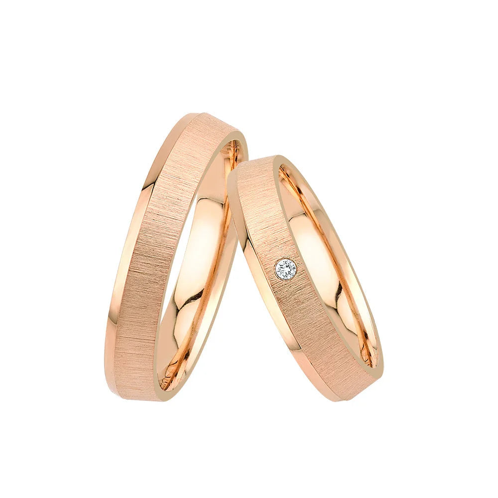 Central Trauringe Classics Rotgold Eheringe BF9-4 | Ring mit Diamant